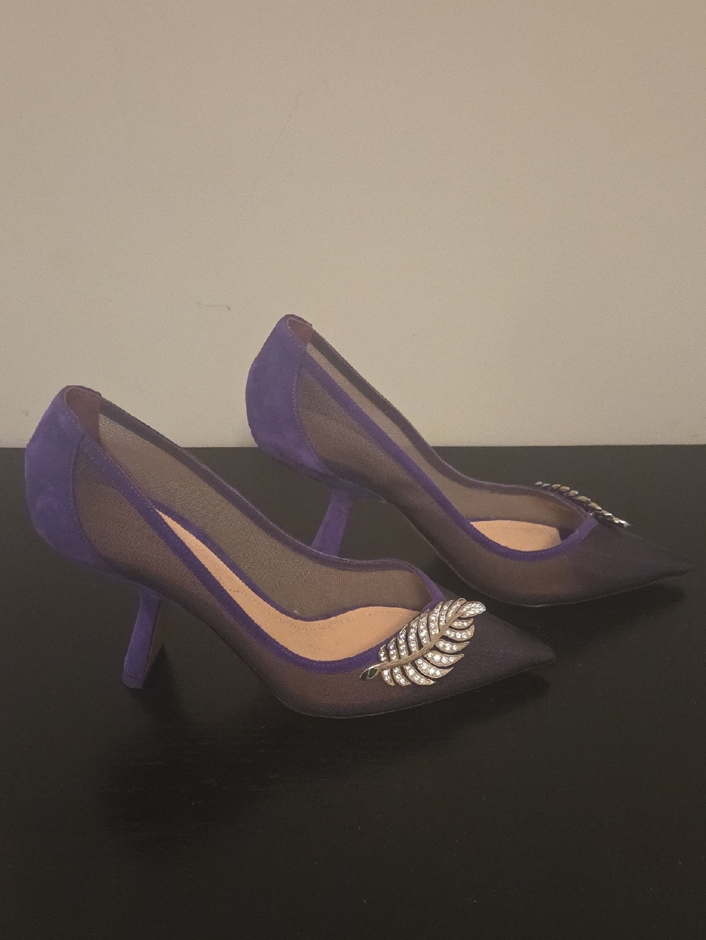Nicholas Kirkwood Monstera Leaf Suede/Mesh Pumps Size 7.5 NEW